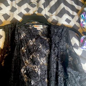 Black full length vest